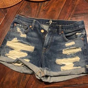 ripped jean shorts
